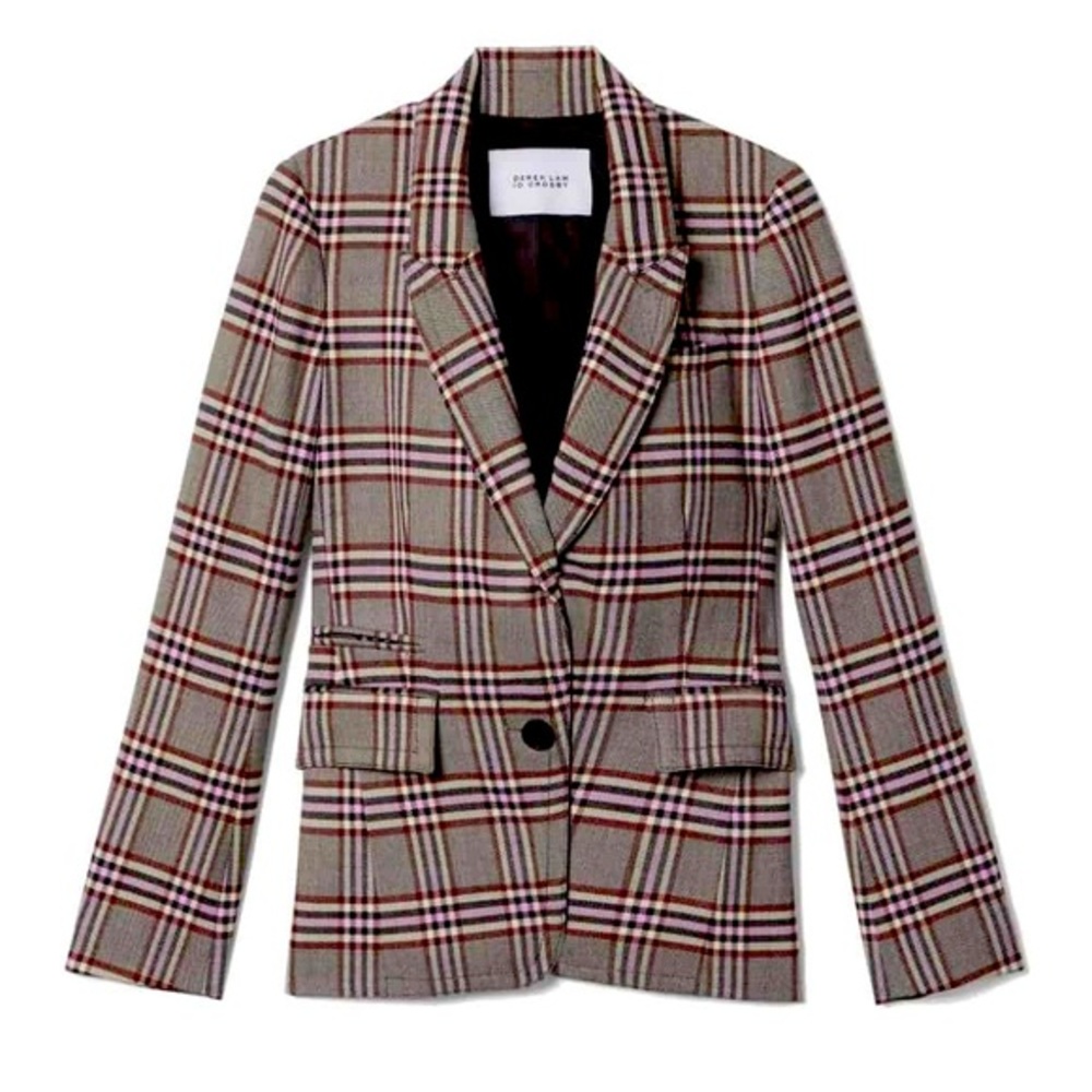 DEREK LAM plaid twill blazer US4